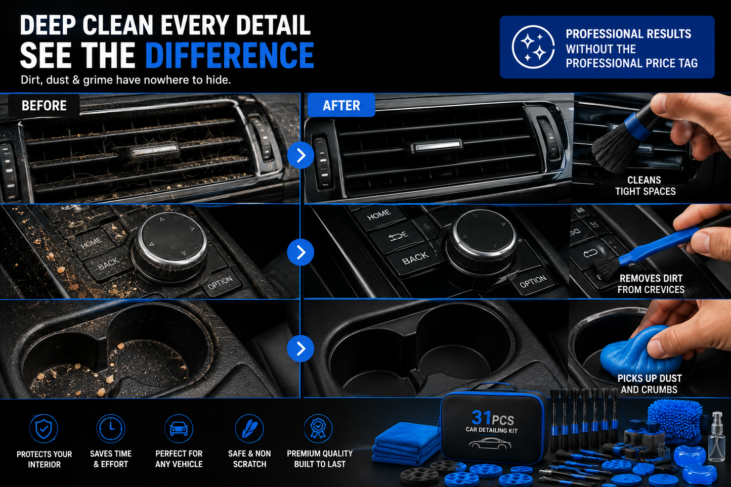 31 Piece Car Detailing Kit