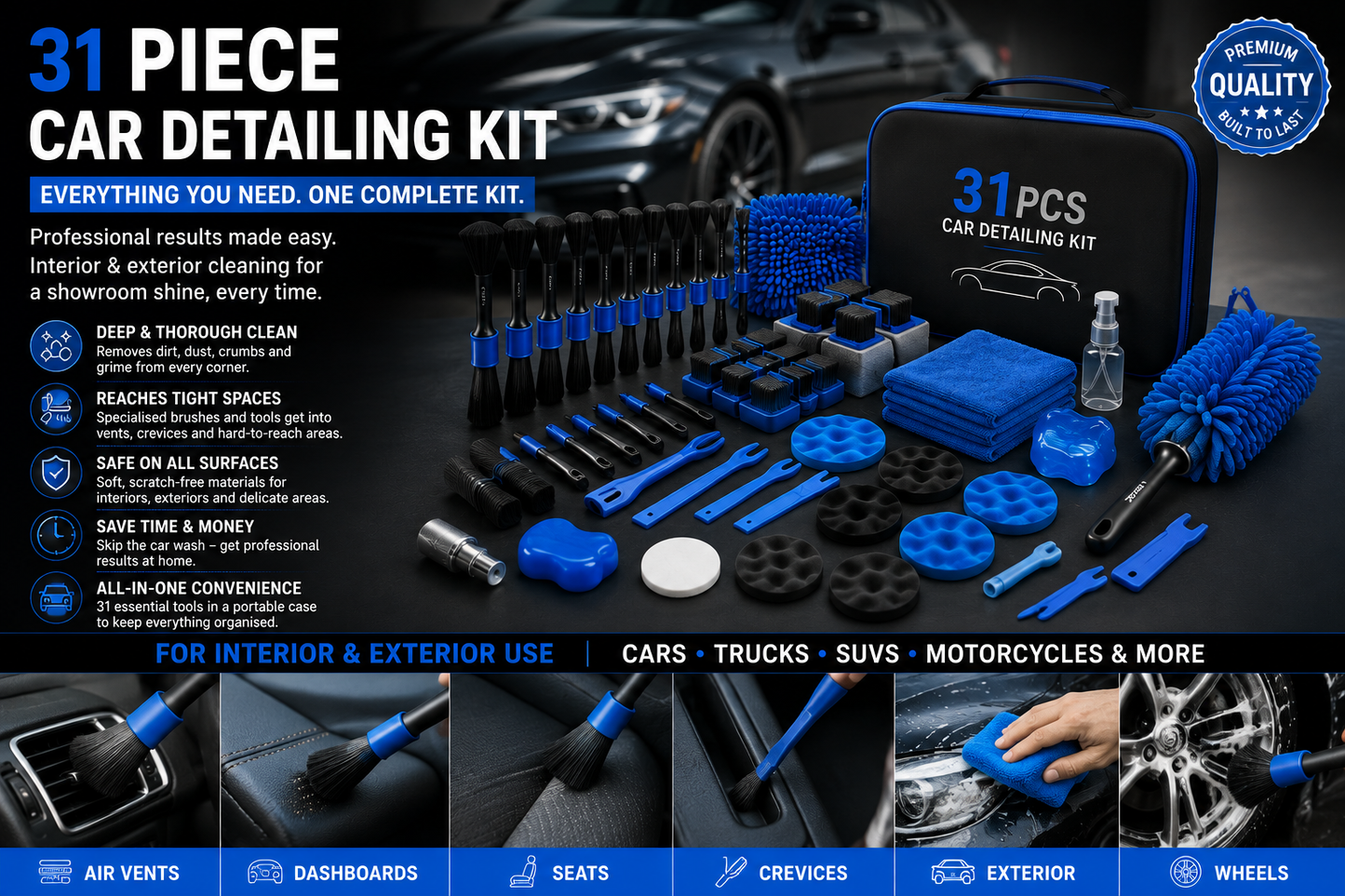 31 Piece Car Detailing Kit