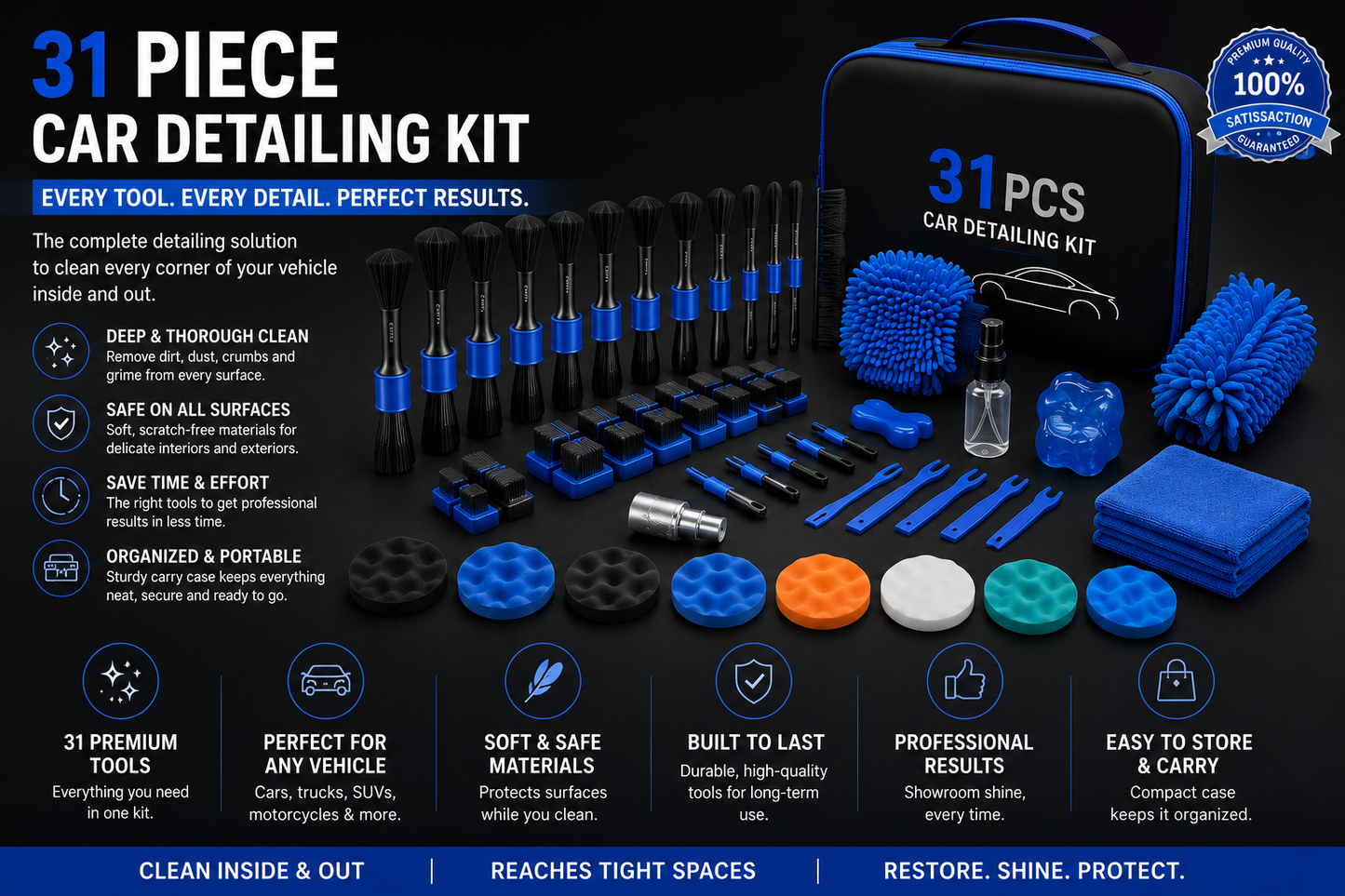 31 Piece Car Detailing Kit